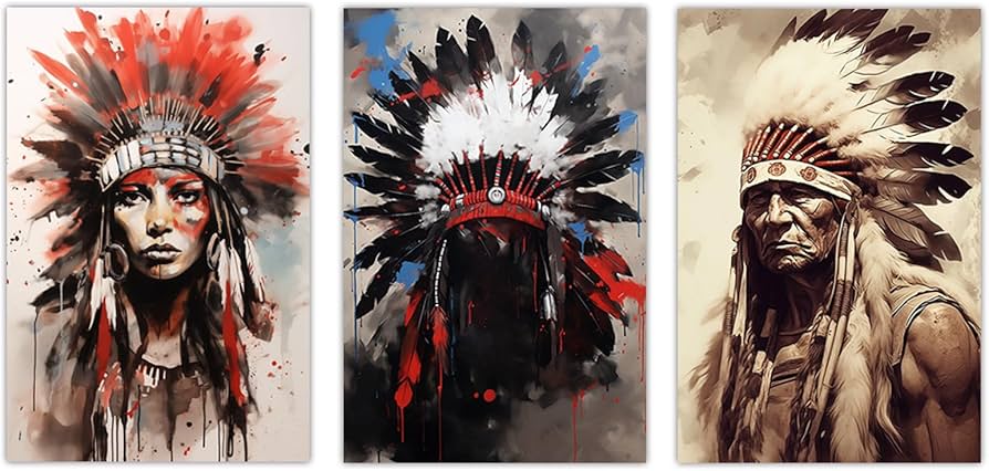 Amazon.co.jp: AWPANERAR ネイティブアメリカンキャンバスウォール